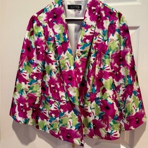 Women's Floral Blazer - Pink and Green
